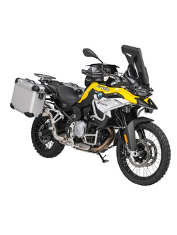 Zestaw: kufry boczne z anodowanego aluminium srebrne "And-S" Zega Evo + stelaże srebrne Touratech BMW F850GS/ ADV/ F750GS/ F900GS ADV/ F800GS (24-) (31+38L)