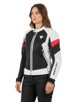 Kurtka motocyklowa damska tekstylna REV’IT! Control Air H2O biało-czarna