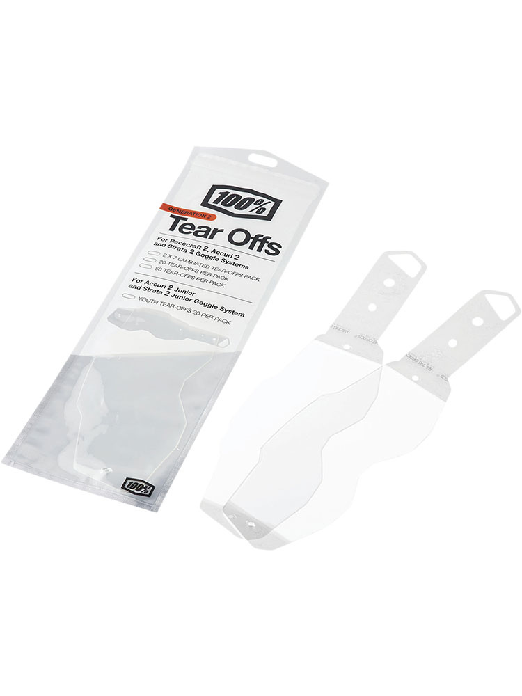 Zrywki tear-off standard do gogli dziecięcych 100% Accuri 2/ Strata 2 (20 sztuk)