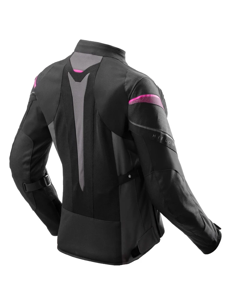Kurtka motocyklowa damska tekstylna Rebelhorn Hiflow V czarno-szaro-różowa