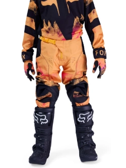 Spodnie cross dziecięce Fox 180 Kairos Tangerine czarno-pomarańczowe