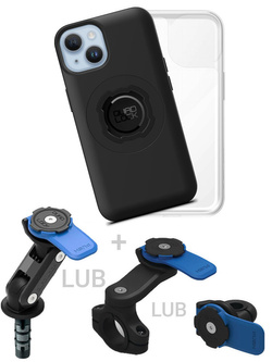 Zestaw na motocykl: etui MAG na telefon iPhone 14 (magnetyczne), wodoodporny pokrowiec MAG oraz mocowanie Quad Lock