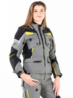 Kurtka motocyklowa damska tekstylna Touratech Companero Rambler Pro szaro-czarno-żółta