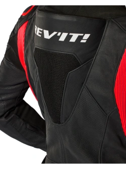 Kurtka motocyklowa skórzana REV’IT! Argon 3 Pro czarno-fluo czerwona