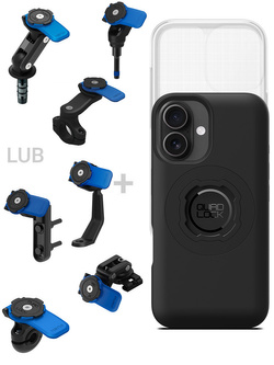 Zestaw na motocykl: etui MAG na telefon iPhone 16 (magnetyczne), wodoodporny pokrowiec MAG oraz mocowanie Quad Lock