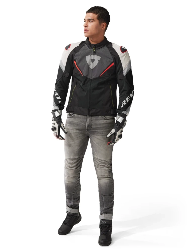Kurtka motocyklowa tekstylna REV’IT! Quantum 3 Air szaro-czerwona