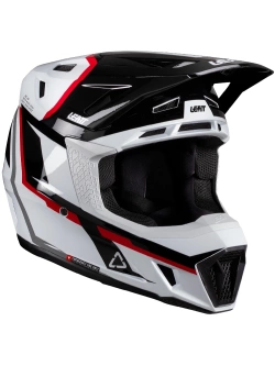 Kask enduro Leatt Moto 7.5 V25 czarno-szaro-czerwony z goglami czarno-czerwonymi