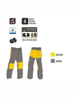 Jeansy motocyklowe damskie Trilobite Parado czarne