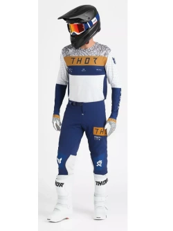 Rękawice cross Thor Sportmode Bravo niebiesko-szaro-białe