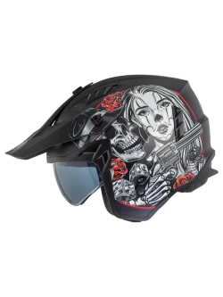 Kask szczękowy Premier Subverter DB 9 BM czarno-biało-czerwony