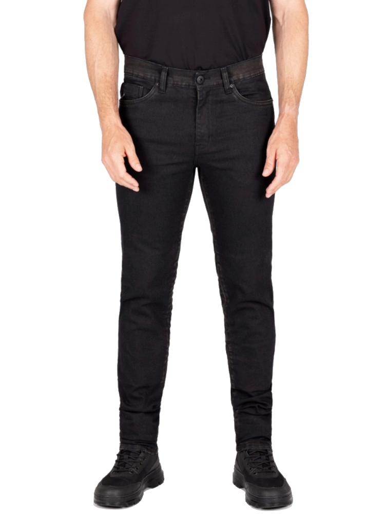 Jeansy motocyklowe Knox Colton Slim Aged Black Rust czarne