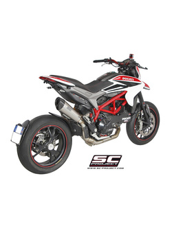 Pełny układ wydechowy SC-Project 2-1 z tłumikiem Oval Tytan (Wysoka Pozycja) - Ducati Hypermotard 821 [13-16]