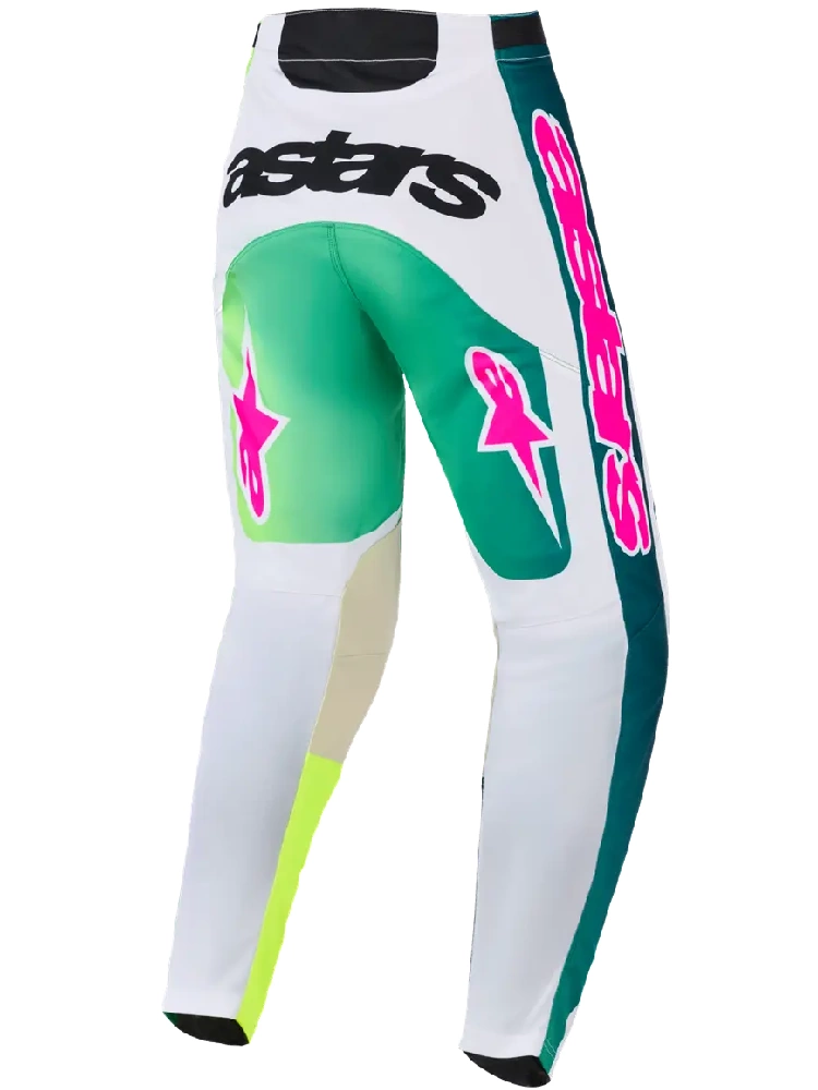 Spodnie cross Alpinestars MX Racer Portl zielono-biało-różowe