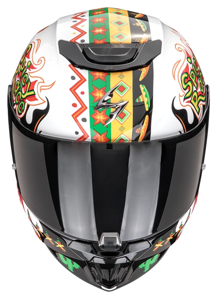 Kask integralny dziecięcy Scorpion EXO-JNR Air Yucatan biało-pomarańczowo-czarny