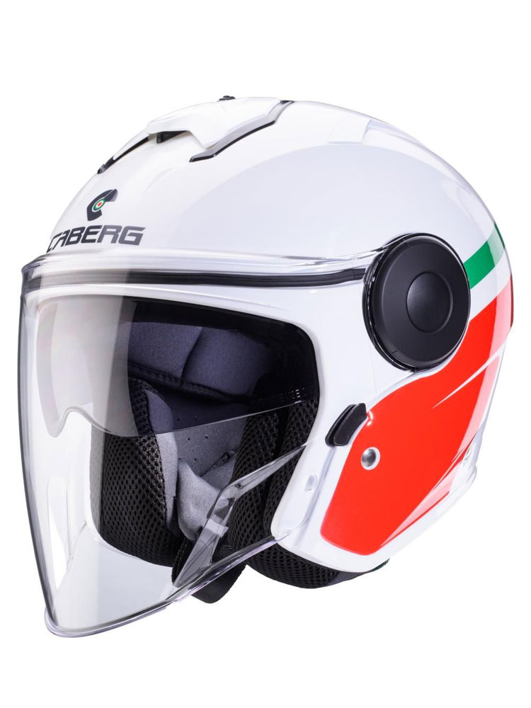 Kask otwarty Caberg Soho Zephyr biało-zielono-czerwony