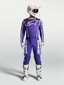 Spodnie cross Alpinestars MX Fluid Apex V2 biało-niebieskie