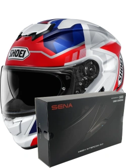 Kask integralny Shoei GT-Air 3 Boldaro TC-10 biało-niebiesko-czerwony + dedykowany interkom motocyklowy Sena SRL 3