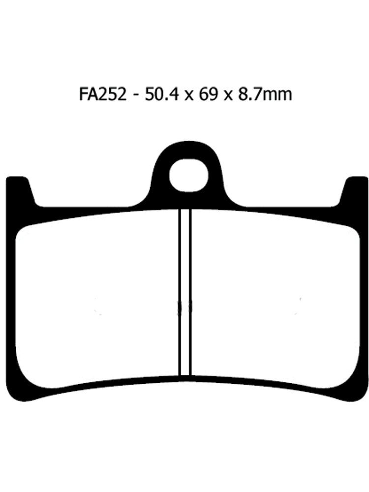 Klocki hamulcowe EBC EPFA252HH 50.4 x 69 x 8.7mm na przód.