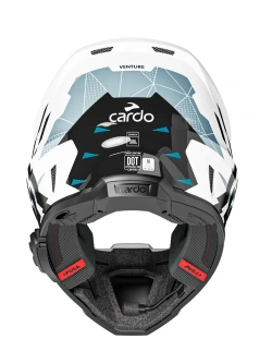 Kask enduro Cardo Venture czarno-biało-niebieski