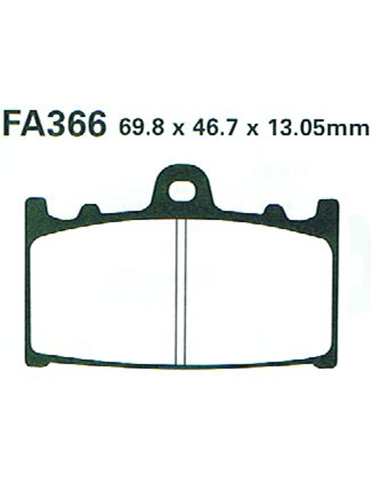 Klocki hamulcowe EBC FA366TT 69.8 x 46.7 x 13.05mm NA TYŁ