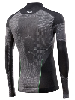 Koszulka termoaktywna z półgolfem SIXS Breezy Touch V2 czarno-szara unisex