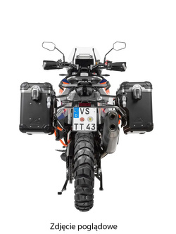 Zestaw: kufry boczne czarne "And-Black" Zega Evo X + stelaże czarne Touratech KTM Super Adventure 1290 S/R (21-24) [poj.: 38+38l]