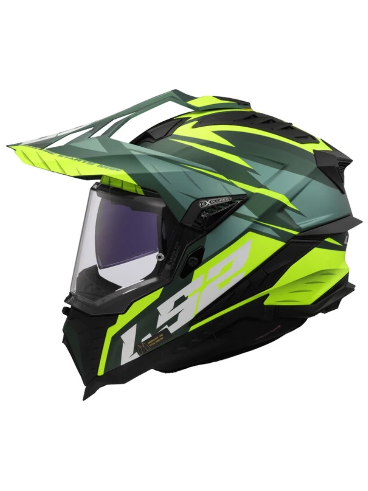 Kask integralny LS2 MX701 Explorer Spire czarno-zielono-żółty