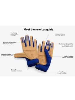 Rękawice cross 100% Langdal niebiesko-żółte