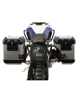 Zestaw: kufry boczne + stelaże Hepco&Becker Xplorer Cutout do BMW F 900 GS (24-) srebrne