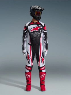 Bluza cross Alpinestars MX Techstar Nomur czarno-biało-czerwona