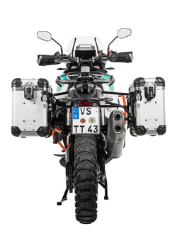 Zestaw: kufry boczne srebrne "And-S" Zega Evo + stelaże czarne Touratech KTM Super Adventure 1290 S/R (21-24) [poj.: 31+38l]