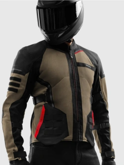 Kurtka motocyklowa tekstylna Rebelhorn Scandal 3 brązowo-czarno-czerwona