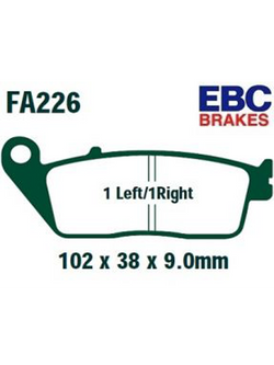 Klocki hamulcowe EBC EPFA226HH 102 x 38 x 9.0mm NA PRZÓD