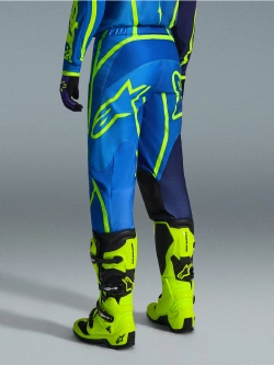 Spodnie cross Alpinestars MX Fluid Apex czarno-niebieskie-fluo