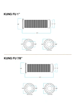 Manetki motocyklowe Biltwell Kung Fu TPV do kierownic o średnicy 25.4 [mm] czerwone