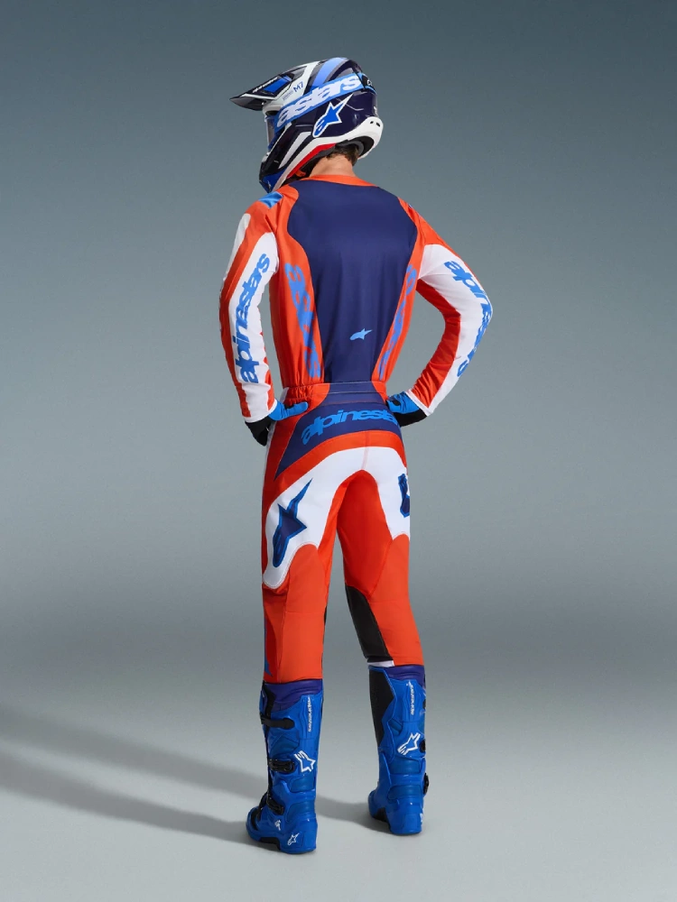 Bluza cross Alpinestars MX Fluid Grid biało-pomarańczowo-niebieska