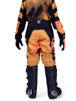 Spodnie cross dziecięce Fox 180 Kairos Tangerine czarno-pomarańczowe