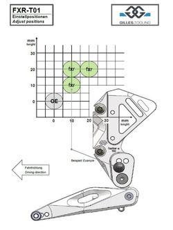 Zestaw regulowanych podnóżków z dźwigniami GILLES FXR-T01-B Triumph Speed Triple 1050/ R/ S/ RS (wybrane roczniki) czarny