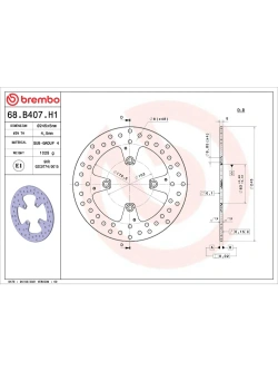 Tarcza Hamulcowa Brembo Serie Oro Fixed Prime Line Ducati Panigale/ Hypermotard/ Multistrada/ Monster/ Desert X (wybrane modele) [śr. 245 mm]