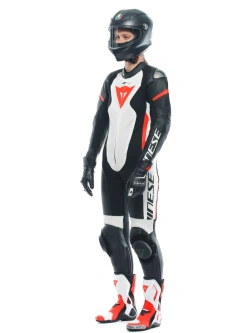 Kombinezon motocyklowy jednoczęściowy damski Dainese Grobnik czarno-czerwono-biały