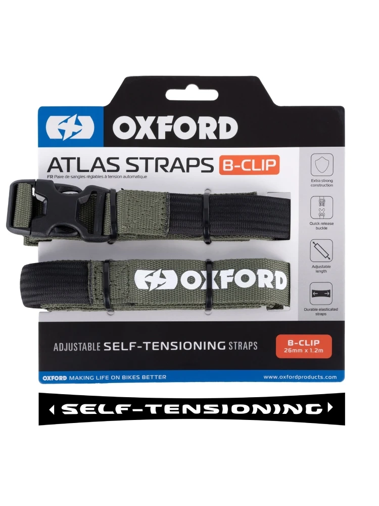 Pasy mocujące bagaż Oxford Atlas B-Clip 26 [mm] x 1.2 [M] khaki