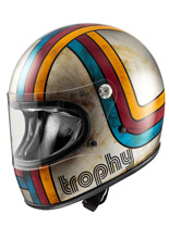 Kask integralny Premier Trophy Platinum Edition szaro-niebiesko-żółty