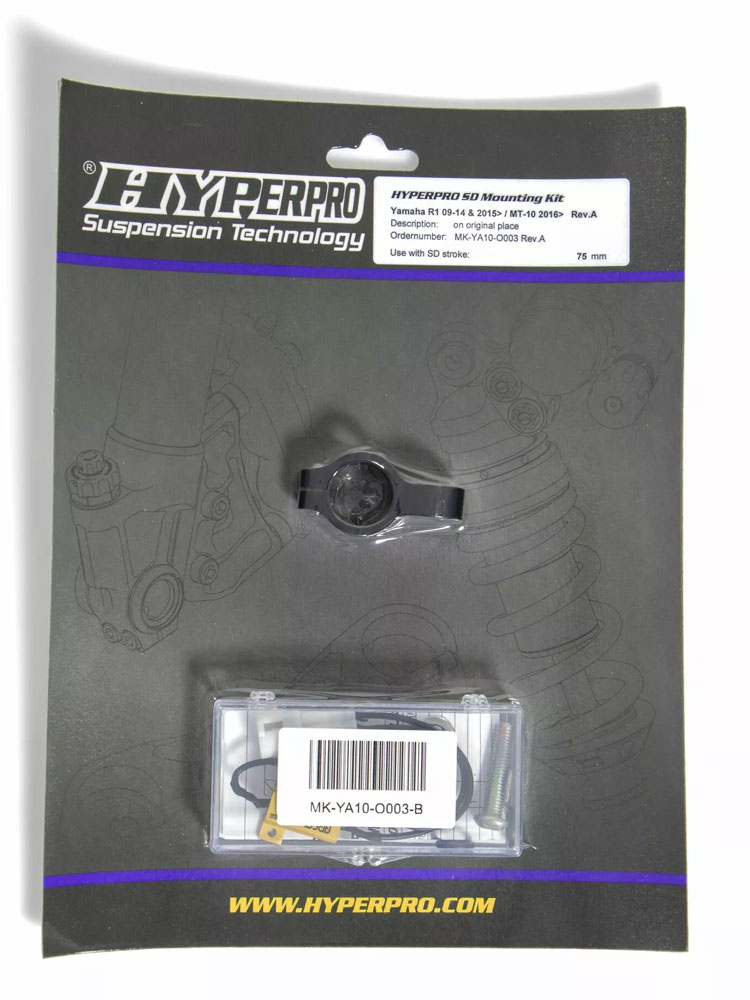 Zestaw mocujący amortyzator skrętu Hyperpro Yamaha YZF R1 1000 (09-16)/ MT-10 (16-19) czarny
