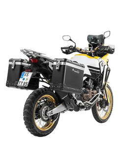 Zestaw: kufry boczne z anodowanego aluminium czarne Zega Pro + stelaże czarne Touratech Honda CRF1000L Africa Twin (18-22) /CRF1000L Adventure Sports (31+38L)