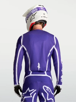 Bluza cross dziecięca Alpinestars MX Fluid Apex V2 biało-niebieska
