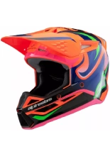 Kask enduro dziecięcy Alpinestars SM3 Deegan pomarańczowo-różowo-fioletowe
