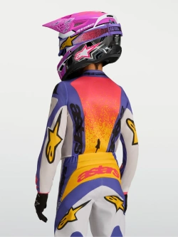 Bluza cross dziecięca Alpinestars MX Fluid Drag fioletowo-niebiesko-żółta