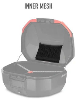 Kufer centralny SHAD SH51 Carbon czarny z czerwonym reflektorem
