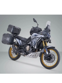 Zestaw: kufry boczne DUSC M i L + kufer centralny DUSC L + stelaże PRO + stelaż Adventure-Rack SW-Motech Voge DSX 800 Rally (25-) [poj.: 1 x 33l + 2 x 41l]