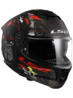 Kask integralny LS2 FF808 Stream II Angry Monkey czarno-czerwony matowy